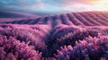 Lavender Field With Sun Royalty Free Stock Photo