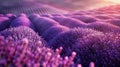 Lavender Field With Sun Royalty Free Stock Photo
