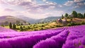 Lavender fields in Valensole, Provence, France, AI Generated