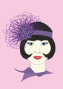 Lavender Flapper Headpiece