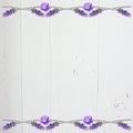Lavender Floral Scrapbook Background with White Wood
