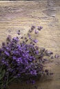 Lavender flower on grunge wooden table. Summer flower background Royalty Free Stock Photo