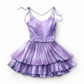 Lavender Flower Mini Dress: Hyper Realistic And Highly Detailed Illustration