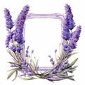 Lavender Flowers In Baroque Style Watercolor Frame