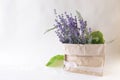 Lavender flowers in a craft paper bag