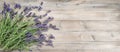 Lavender flowers rustic wooden background Vintage still life Royalty Free Stock Photo