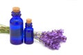 Lavender flowers and vintage bottle Royalty Free Stock Photo