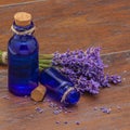 Lavender flowers and vintage bottle Royalty Free Stock Photo