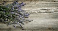 Lavender flowers on wooden background. Vintage style toned Royalty Free Stock Photo