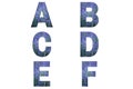 Lavender font Alphabet a, b, c, d, e, f made of lavender field.