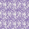 Lavender french farmhouse floral country style linen cloth background. Lilac interior design all over print. Printed