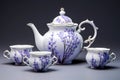 Lavender gray porcelain tea