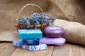 Lavender handmade soap bars Royalty Free Stock Photo