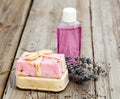 Lavender handmade soap bars Royalty Free Stock Photo