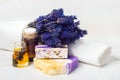 Lavender handmade soap,oil Royalty Free Stock Photo