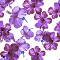 Lavender Hibiscus Leaf. Pink Flower Textile. Purple Seamless Textile. Vanilla Vintage Textile. Pattern Textile. Watercolor Backdro Royalty Free Stock Photo