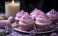 Lavender-Infused Cupcakes: Sweet Serenity. Generative By Ai