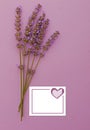 Lavender invitation vertical, heart