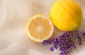 Lavender and lemon aromatherapy Royalty Free Stock Photo