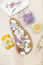 Lavender and lemon aromatherapy Royalty Free Stock Photo