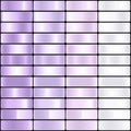 Lavender Lilac and Silver Metallic Gradient Swatch Collection Royalty Free Stock Photo