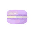 Lavender macaroon. French macaron dessert. Almond pastry with cream filling. Watercolor cartoon vector illustration isolated on