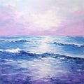 Lavender Minimalism Seascape Abstract Oil Painting