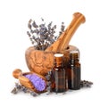 Lavender oil and salt Royalty Free Stock Photo