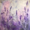 Encaustic Lavender Painting In Purple Field By Kate Thornton