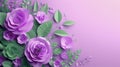 Lavender Paper Flower Artistry on Pastel Purple Background Royalty Free Stock Photo