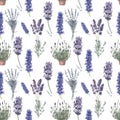 Lavender pattern seamless print textile provence watercolor flowering flora flowers plants spring