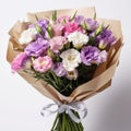 Sophisticated Bouquet Of Carnations In Light Pink And Brown Style