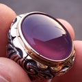 Lavender - Pink Purple Chalcedony Gemstone Jewellery on Ring