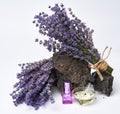 Lavender products and bouquet Royalty Free Stock Photo