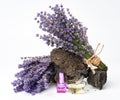 Lavender products and bouquet Royalty Free Stock Photo