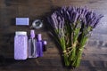 Lavender products and bouquets Royalty Free Stock Photo