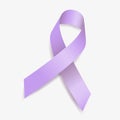 Lavender ribbon awareness General Cancer. Royalty Free Stock Photo