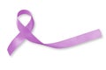 Lavender Ribbon for cancer awareness (all kinds) isolated on white background