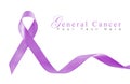 Lavender Ribbon for general Cancer Royalty Free Stock Photo