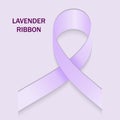 Lavender ribbon. The symbol of the problem of cancer of all kinds and epilepsy.