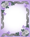 Lavender roses and ribbons Border Royalty Free Stock Photo