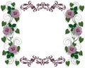 Lavender Roses Wedding Border Royalty Free Stock Photo