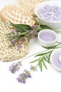 Lavender, sage and spa massage set Royalty Free Stock Photo