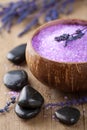 Lavender salt for spa Royalty Free Stock Photo