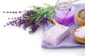 Lavender soap, bath salt and candle