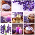 Lavender spa collage Royalty Free Stock Photo