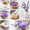 Lavender spa collage Royalty Free Stock Photo