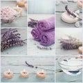 Lavender spa collage Royalty Free Stock Photo