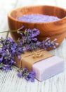 Lavender spa products Royalty Free Stock Photo