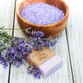 Lavender spa products Royalty Free Stock Photo